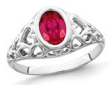 1.10 Carat (ctw) Oval-Cut Ruby Ring in 14K White Gold